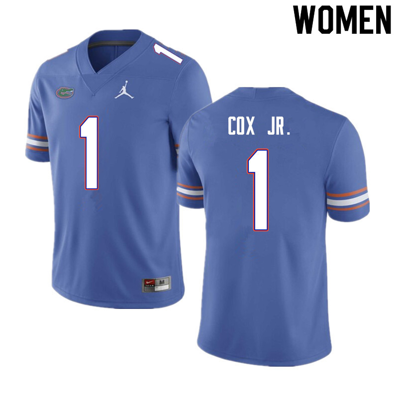 Women #1 Brenton Cox Jr. Florida Gators College Football Jerseys Sale-Blue
